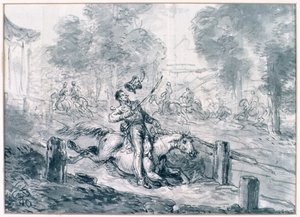 Prins Joseph Poniatowskis (1763-1813) död 1816 (penna och bläck på papper) av Jean Pierre Norblin de La Gourdaine